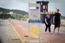 Orla do Mar Grosso recebe placas informativas sobre espcies marinhas